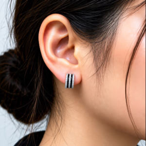 Half-Hoop ya Huggie Earring( Silver Touch )